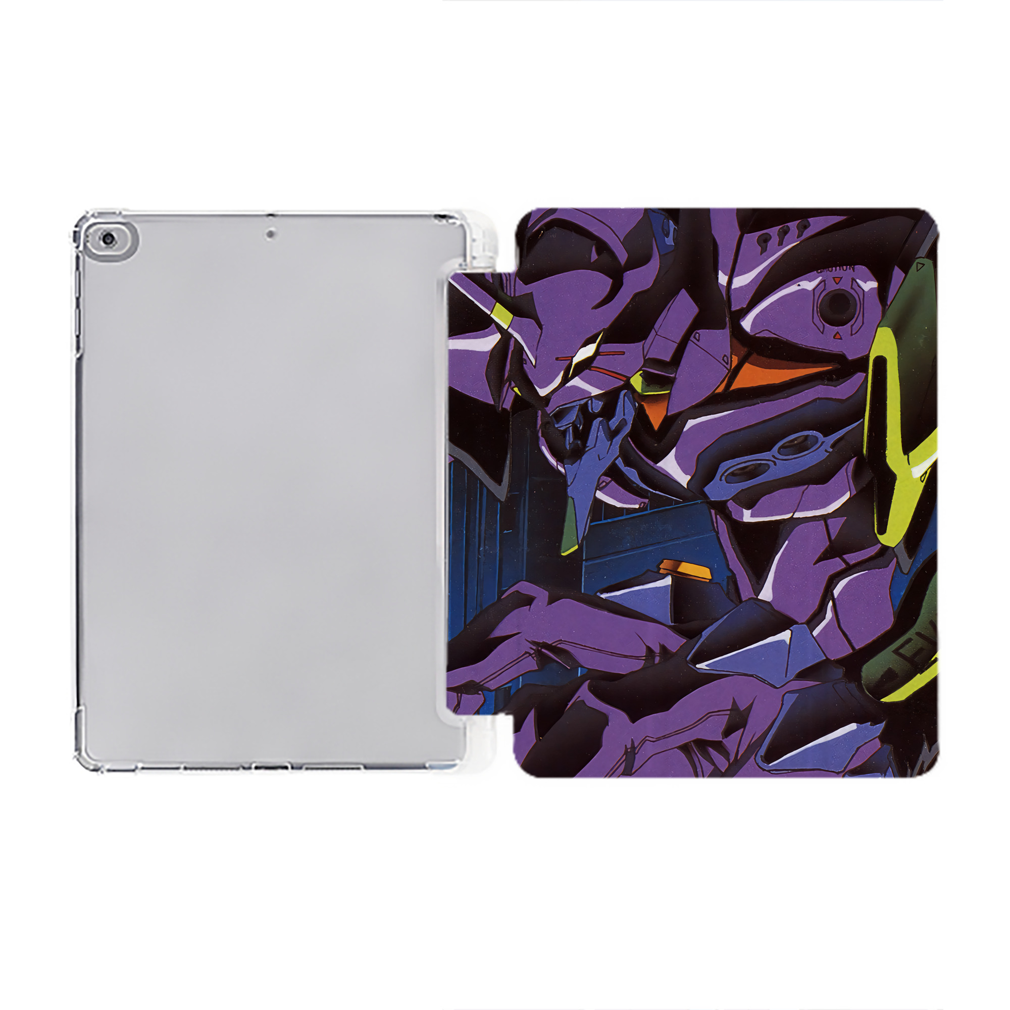（画像用） EVA 新世紀エヴァンゲリオン IPad ケース ペン収納付き 三つ折りスタンド PUレザー×シリコン 対応機種9.5/10.5/10.9インチ